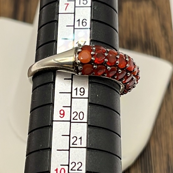 Designer DJoy 925 Sterling Silver Round Garnet Stackable Anniversary Band Ring - Picture 11 of 12